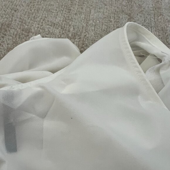 3 for $6 White Sheer Open Back Sleeveless Button Up Blouse Top M - Picture 11 of 12